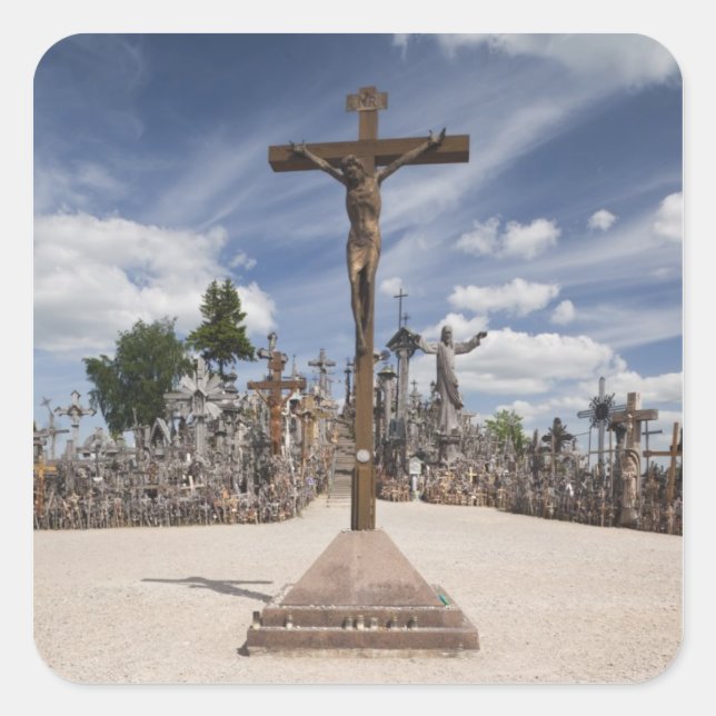 Lithuania, Central Lithuania, Siauliai, Hill 6 Square Sticker (Front)