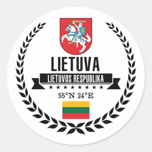 Lithuania Classic Round Sticker
