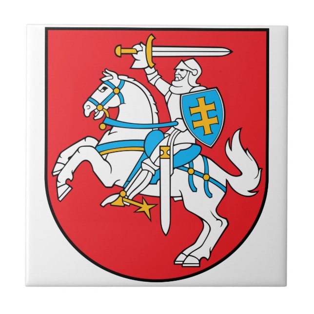 Lithuania Coat Of Arms Ceramic Tile (Front)