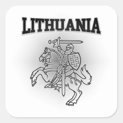 Lithuania Coat of Arms Square Sticker