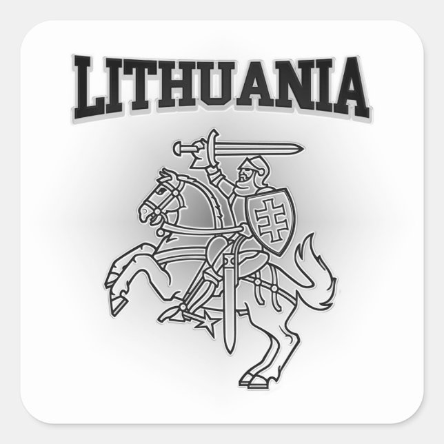 Lithuania Coat of Arms Square Sticker (Front)