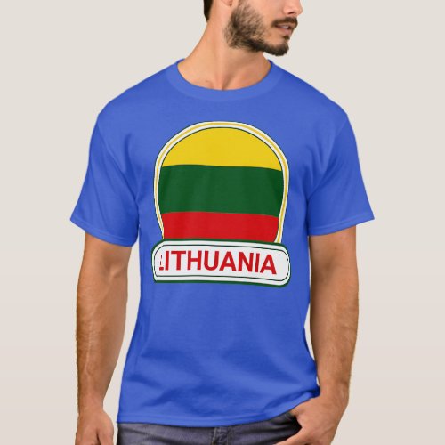 Lithuania Country Badge Lithuania Flag T_Shirt