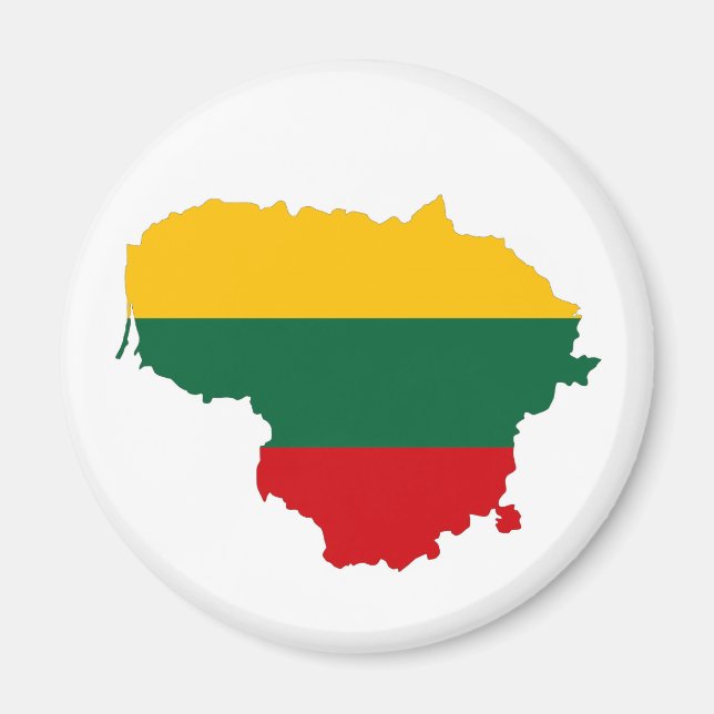 lithuania country flag map shape symbol magnet (Front)