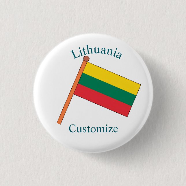 Lithuania Country Flag Thunder_Cove Button (Front)