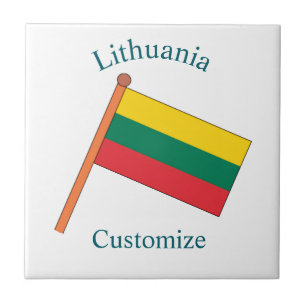 Lithuania Country Flag Thunder_Cove Ceramic Tile
