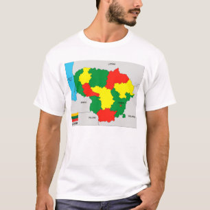 lithuania country political black map flag T-Shirt