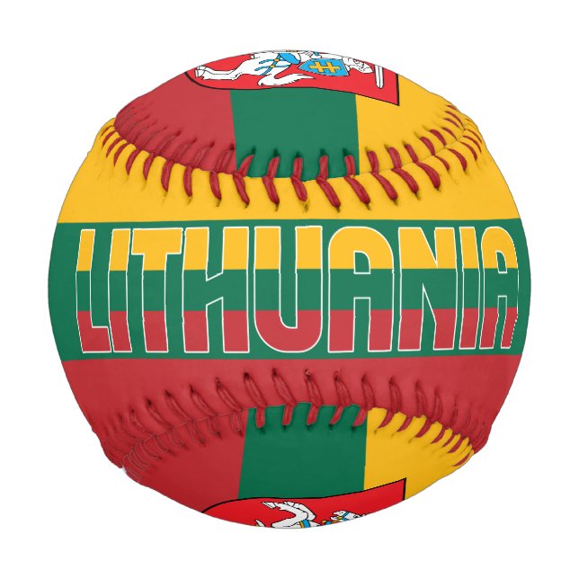 Lithuania Flag and Coat of Arms Patriotic Baseball (Front)