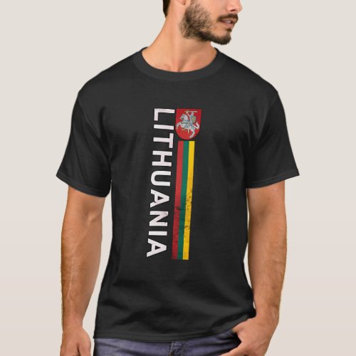 Lithuania Flag And Emblem Left Side Retro_Effect T_Shirt