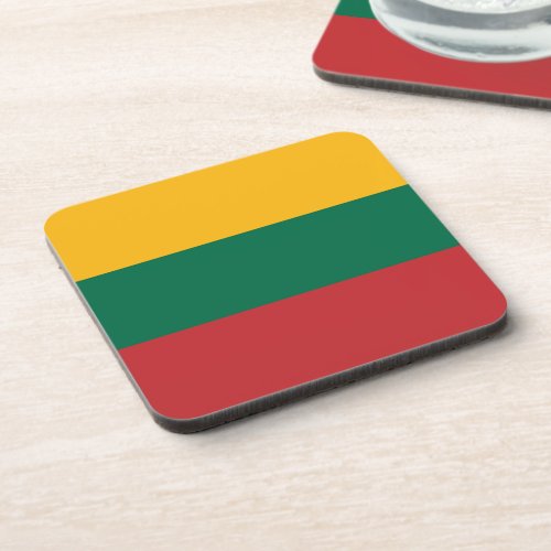 Lithuania flag beverage coaster