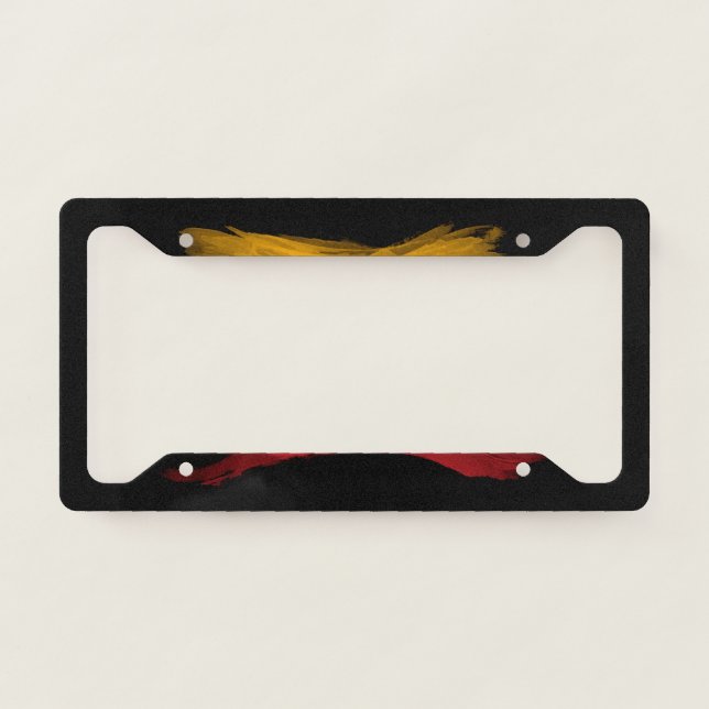Lithuania flag brush stroke, national flag license plate frame (Front)