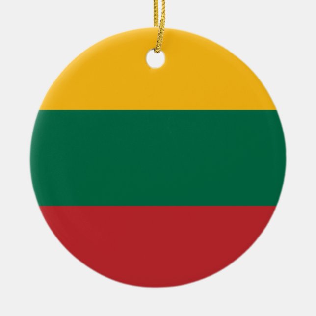 Lithuania Flag Ceramic Ornament (Front)