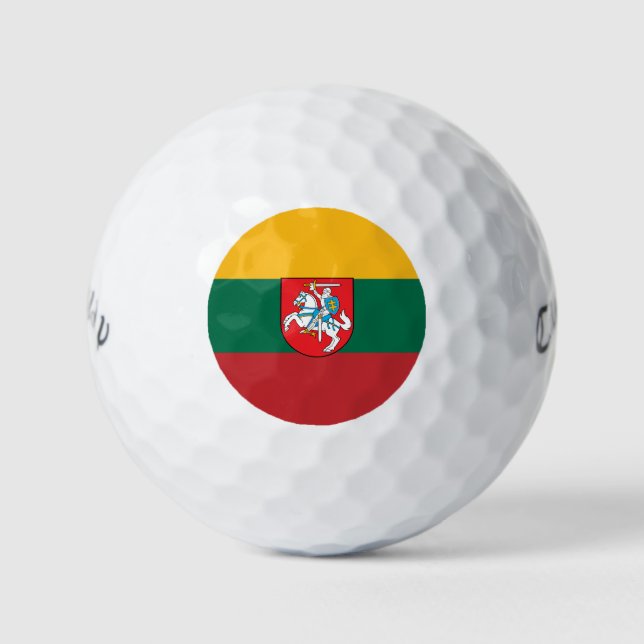 Lithuania flag-coat of arms        golf balls (Front)
