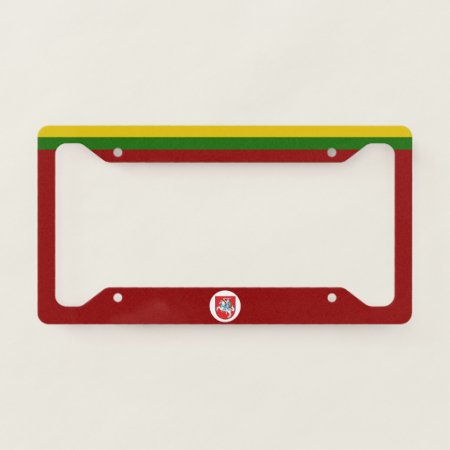 Lithuania Flag-coat Of Arms License Plate Frame