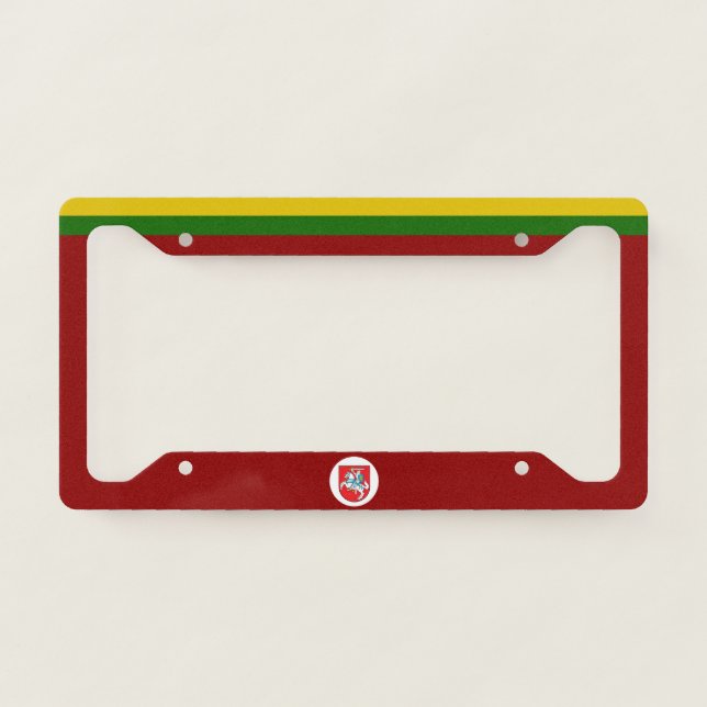 Lithuania flag-coat of arms license plate frame (Front)