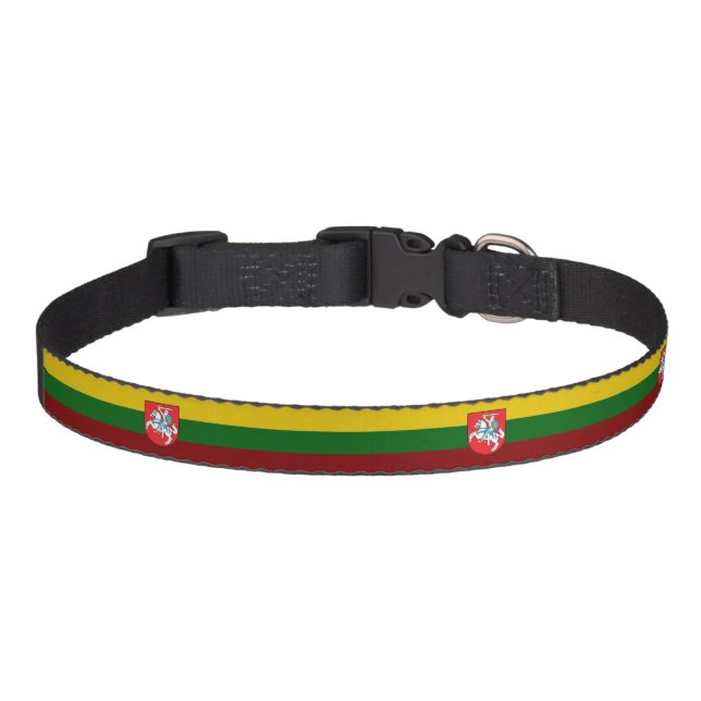 Lithuania flag-coat of arms        pet collar (Front)