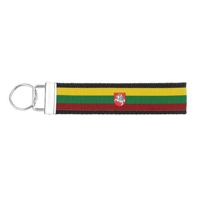 Lithuania flag-coat of arms        wrist keychain (Keys on Left)