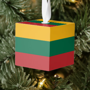 Lithuania flag cube ornament