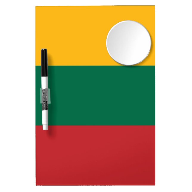 Lithuania flag dry erase board with mirror (Front)