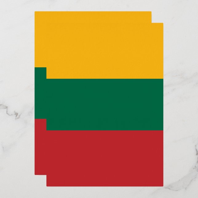 Lithuania flag foil invitation (Front/Back)