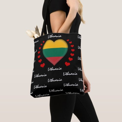 Lithuania Flag  Heart Lithuanian Flag fashion Tote Bag