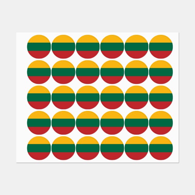 Lithuania flag labels (Sheet)