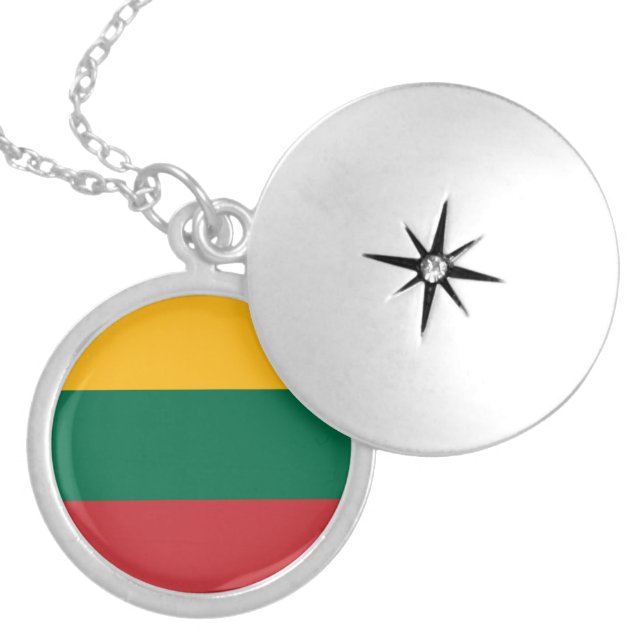 Lithuania flag locket necklace (Front)
