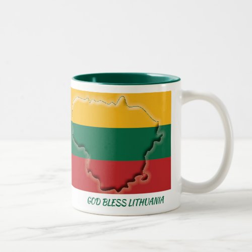 LITHUANIA FLAG MAP Scripture Customized White Two_Tone Coffee Mug