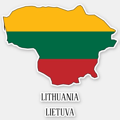 Lithuania Flag Map Sticker