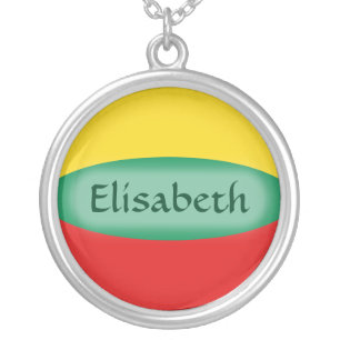 Lithuania Flag + Name Necklace