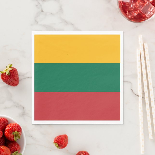 Lithuania flag napkins (Insitu)
