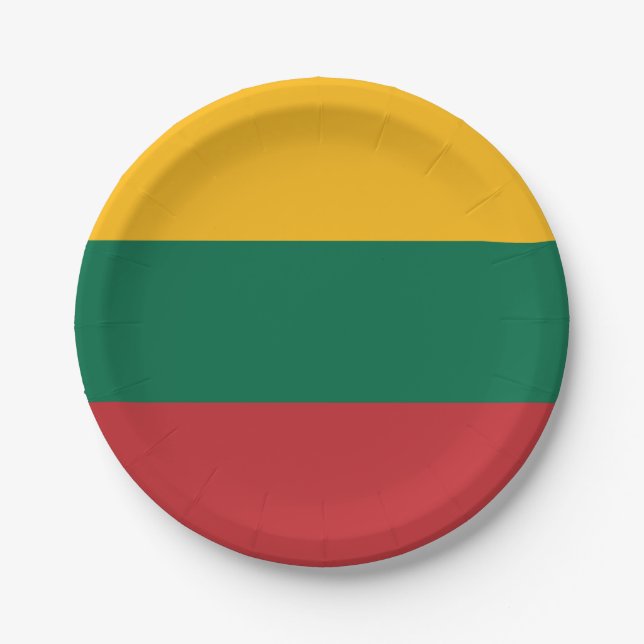 Lithuania Flag Paper Plates (Front)