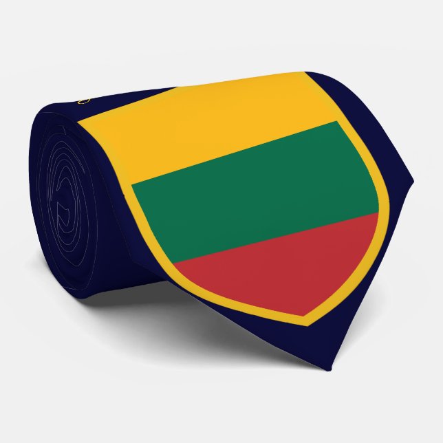 Lithuania Flag Personalized Neck Tie (Rolled)