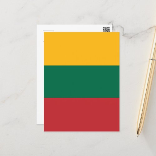 Lithuania flag postcard