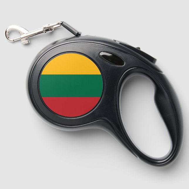 Lithuania flag retractable pet leash  (Front)