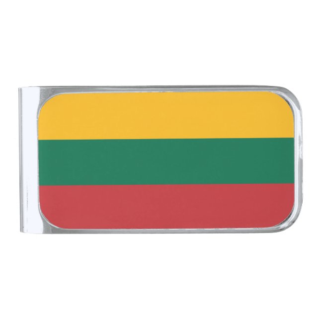 Lithuania flag silver finish money clip (Front)