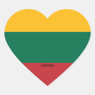 Lithuania Flag Splendid Patriotic Heart Sticker