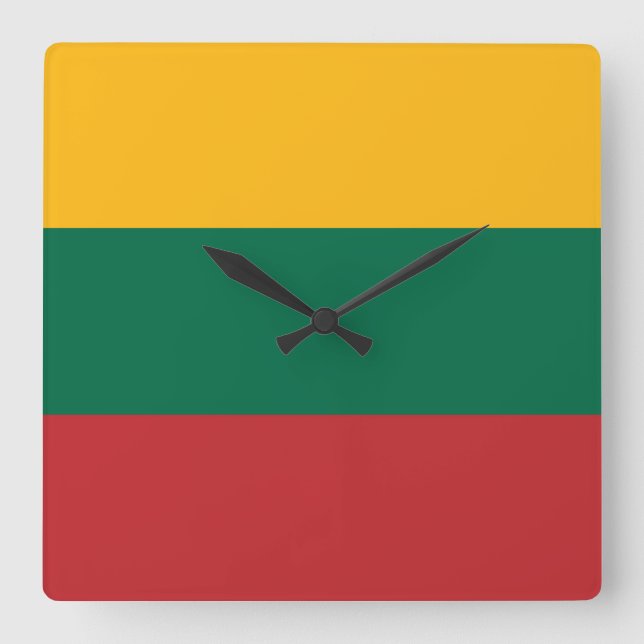 Lithuania Flag Square Wall Clock (Front)