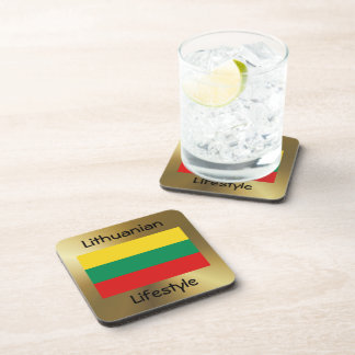 Lithuania Flag+Text Coaster