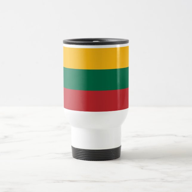Lithuania Flag Travel Mug (Center)