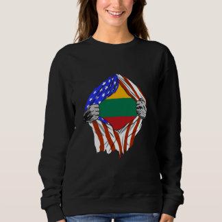 Lithuania Flag USA America Chest Lithuanian Pride Sweatshirt