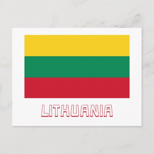 Lithuania Flag with Name Postcard