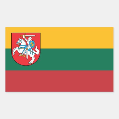 Lithuania Flag with Vytis Rectangular Sticker