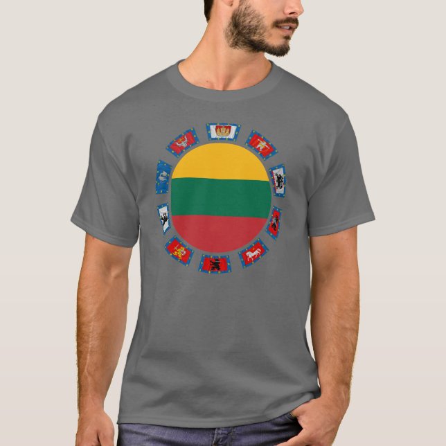 Lithuania Flags T-Shirt (Front)