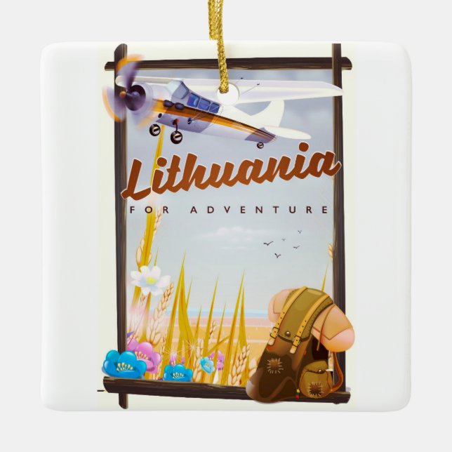 lithuania - For an adventure travel poster Ceramic Ornament (Front)