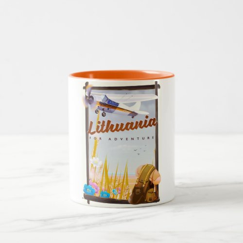 lithuania _ For an adventure travel poster Two_Tone Coffee Mug