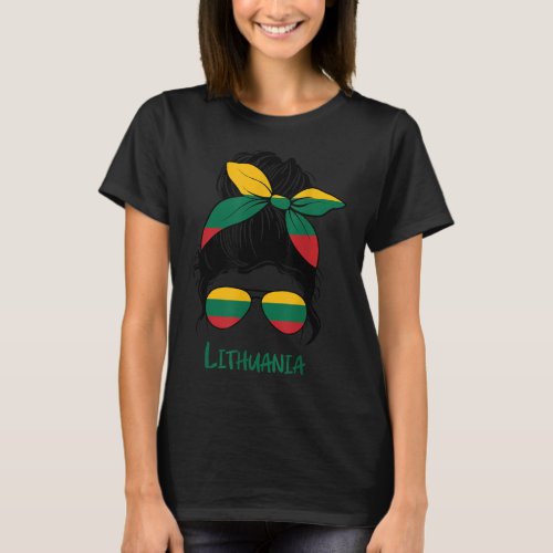 Lithuania Girl Lithuanian girl lietuvis woman flag T_Shirt