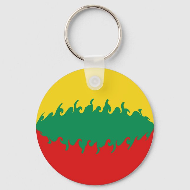 Lithuania Gnarly Flag Keychain (Front)