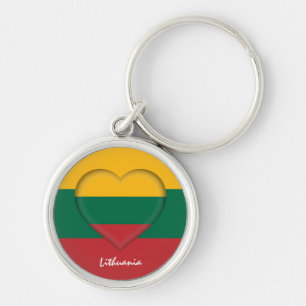 Lithuania & Heart, Lithuanian Flag fashion /sports Keychain