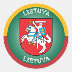 Lithuania Heritage Emblem Classic Round Sticker