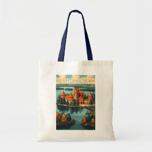 Lithuania Illustration Travel Art Vintage Tote Bag
